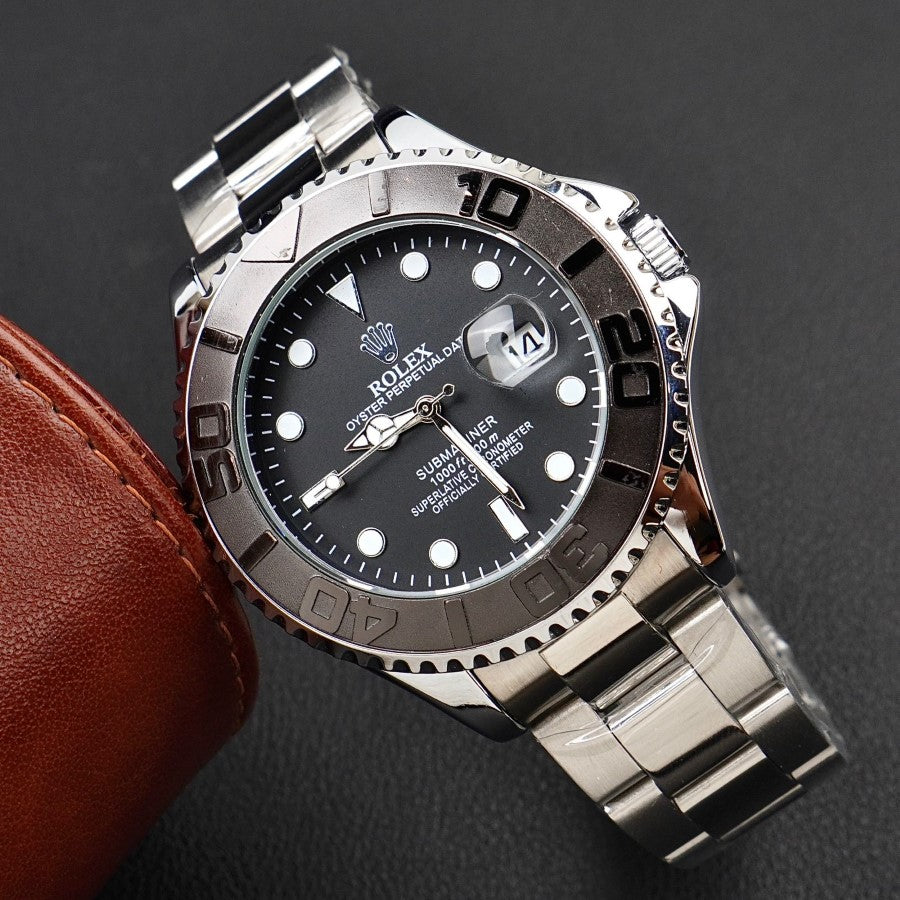 RLX GMT C-1251 Men's Watch – 40mm Luxury Stainless Steel GMT Wrist Watch