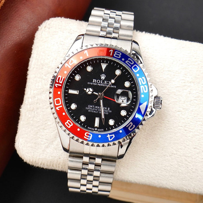 RLX GMT C-1240 Men's Watch – 40mm Luxury Stainless Steel GMT Wrist Watch